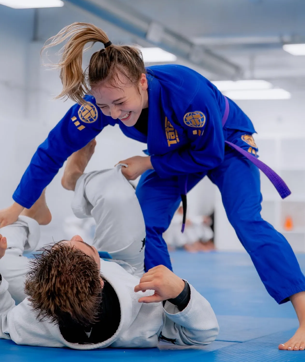 Tatami Pro Series Gi BJJ Donna Blu Oro 380gsm