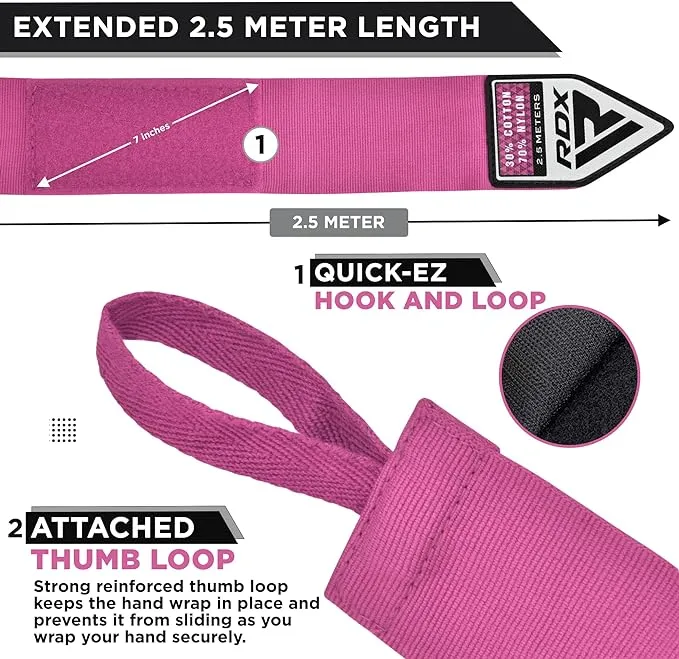 RDX fasce mani boxe bambini 2,5 cotone elastico