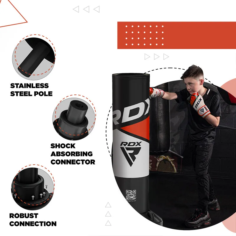 RDX R8 Sacco Boxe Bambini 4 Piedi Rosso con Guanti