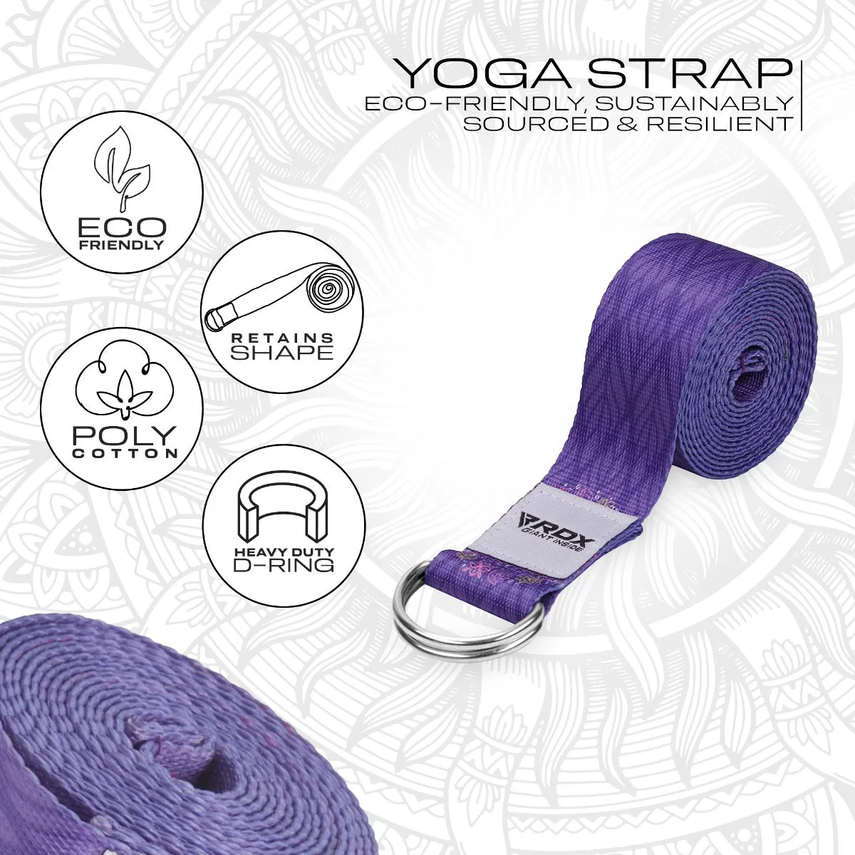 RDX F7 cinghia yoga cotone viola antiscivolo