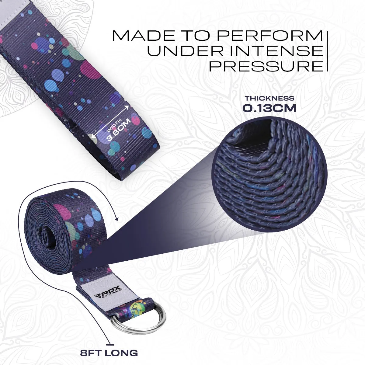 RDX F3 Cinghia Yoga Cotone Multi Color antiscivolo