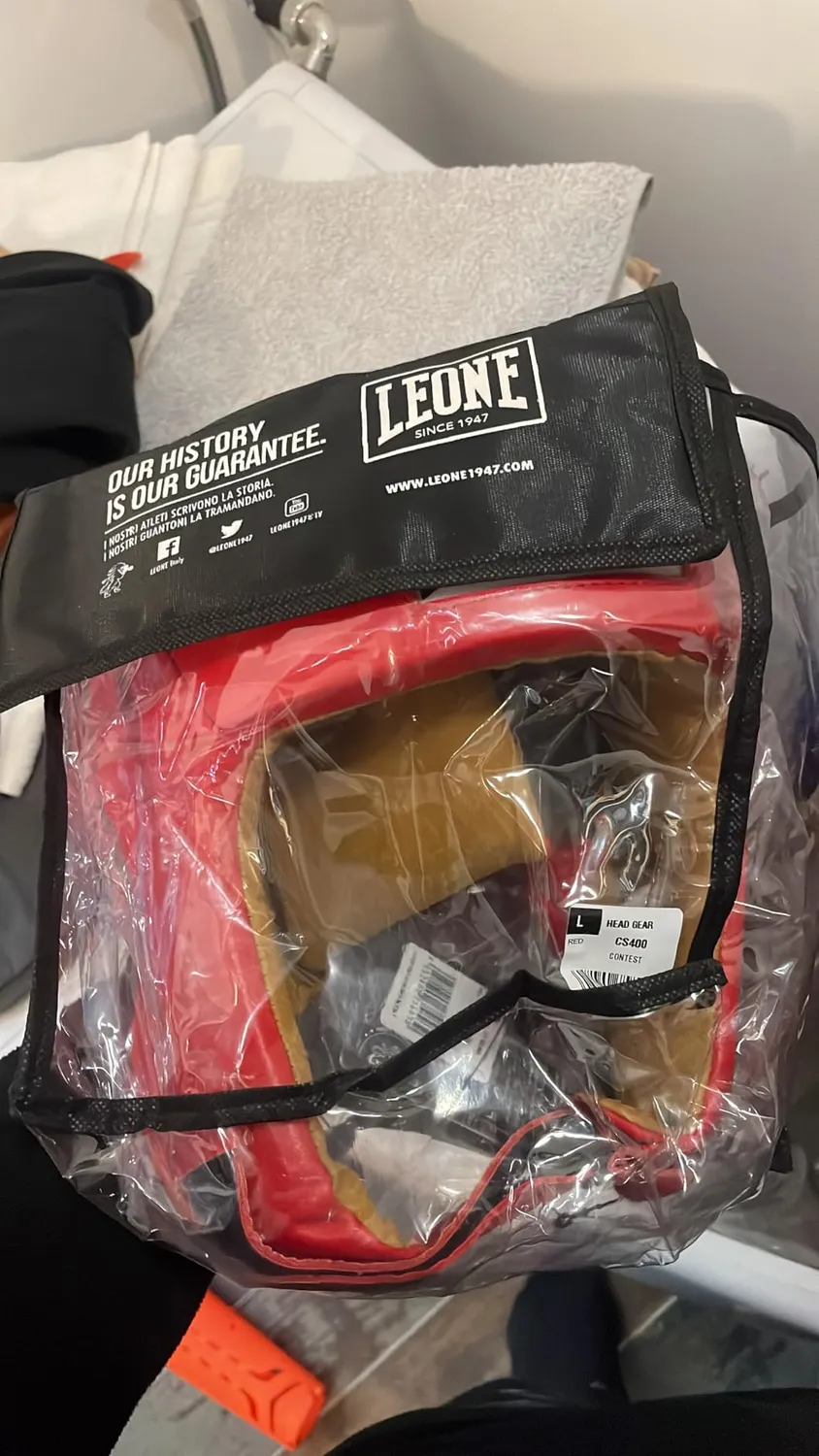 Leone 1947 Contest Casco Boxe Blu L Pelle Protezione