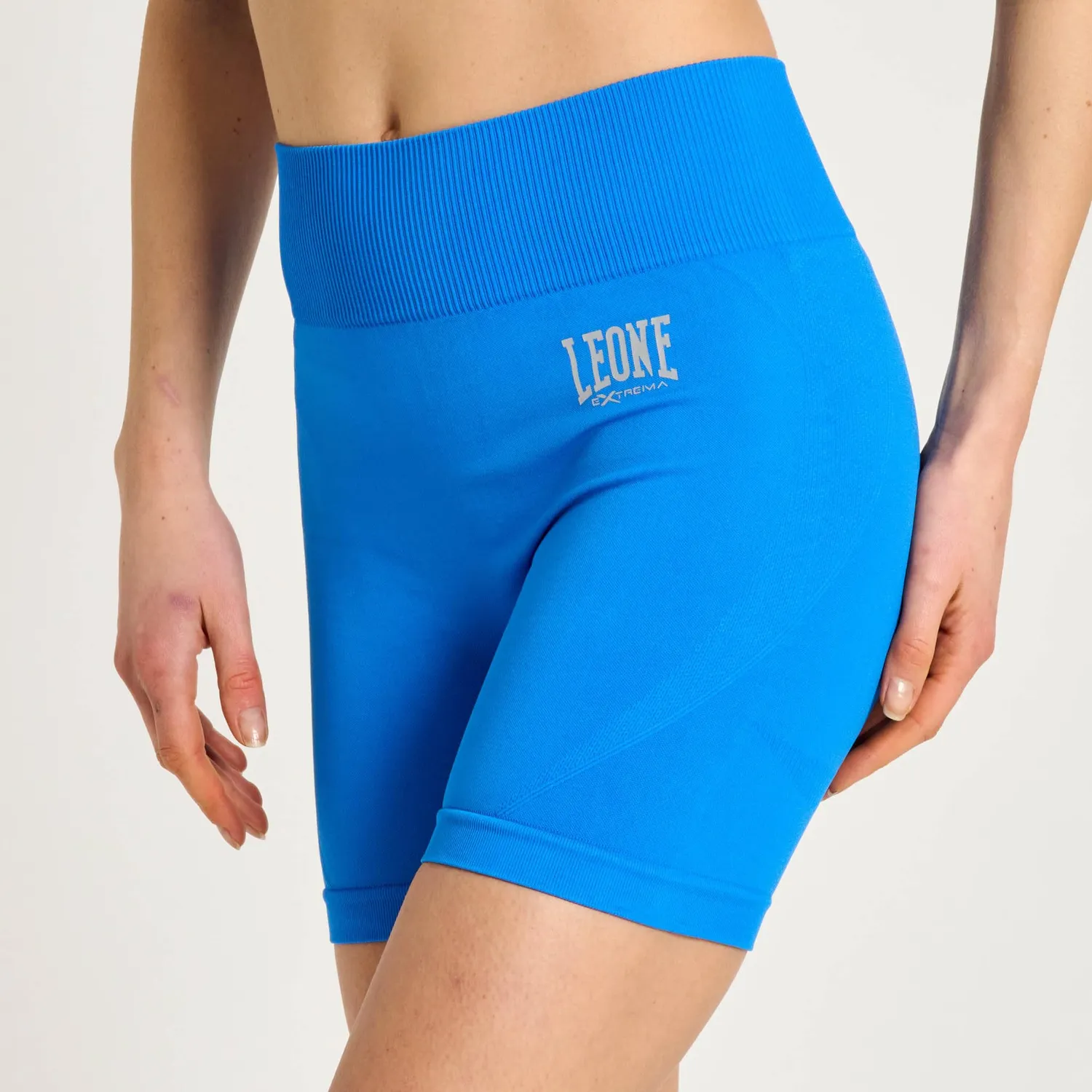 Leone1947 Logo Seamless short donna compression blu zaffiro