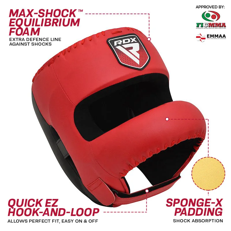 RDX Apex Casco Boxe con Paranaso Rosso Protezione