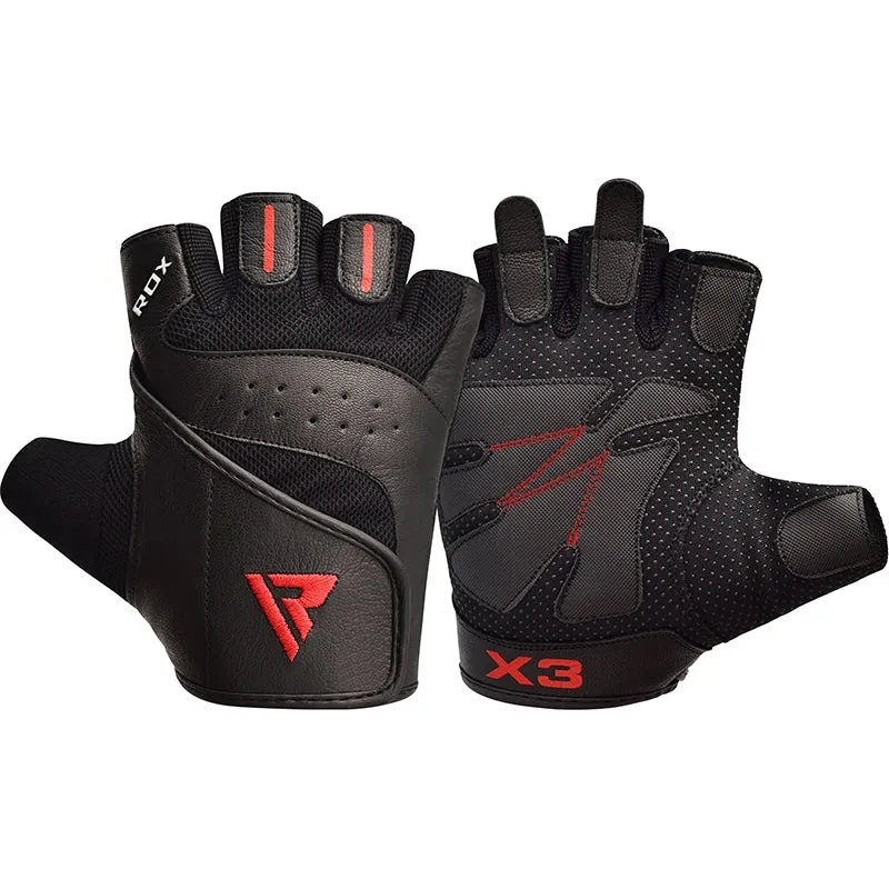 RDX S2 guanti palestra pelle con polsiera