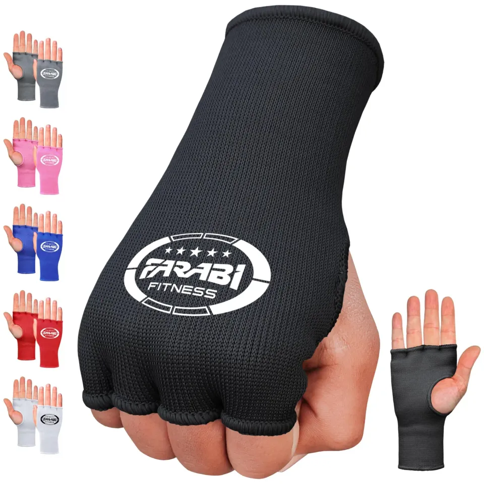 Farabi Sports sottoguanti boxe neri elasticizzati