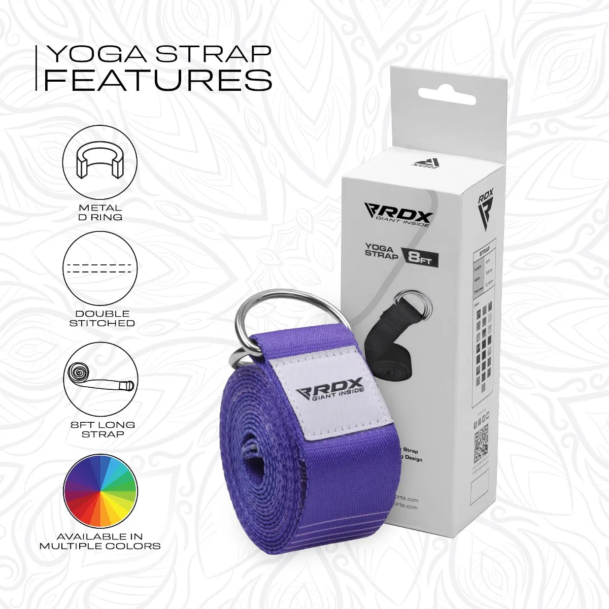 RDX F12 cinghia yoga viola cotone 244cm