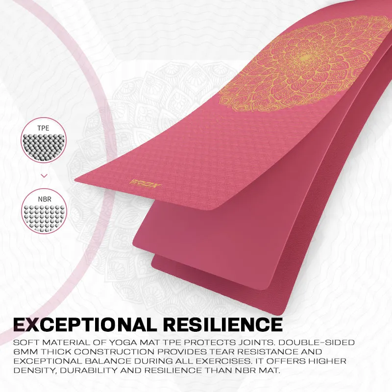 RDX D7 Tappetino Yoga TPE 6mm Rosa