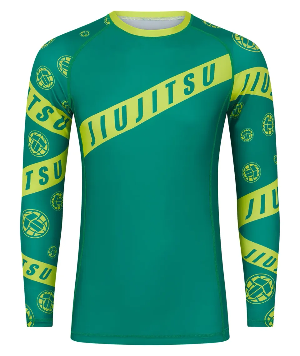 Tatami Helena Taped rash guard manica lunga verde giallo