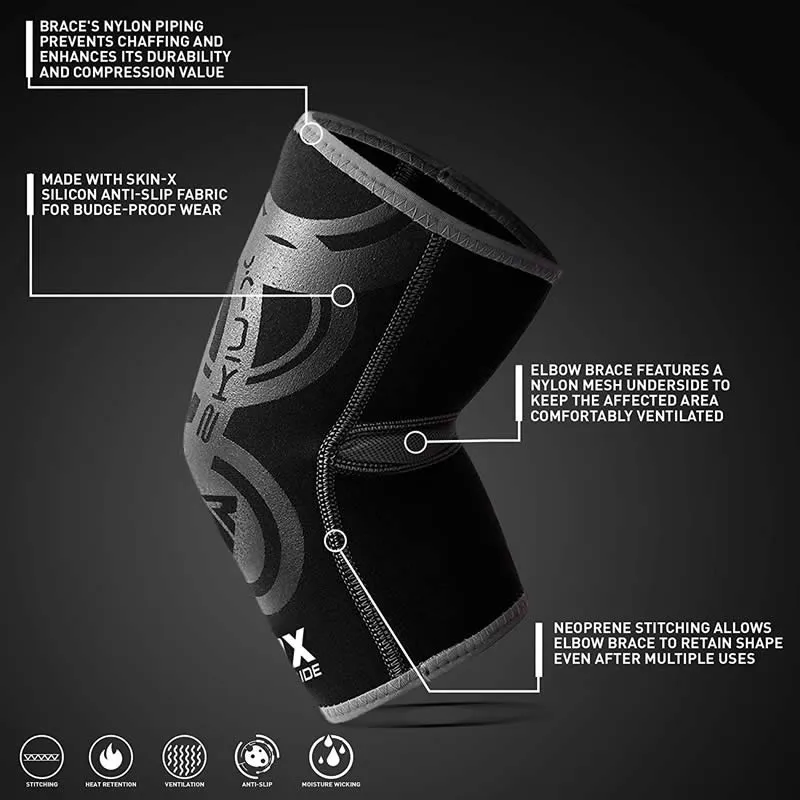 RDX E1 Supporto Gomito Grigio Compressione S/M