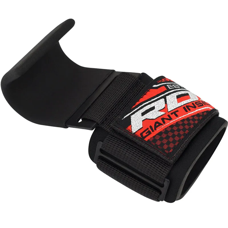 RDX W5 straps sollevamento pesi con gancio neri