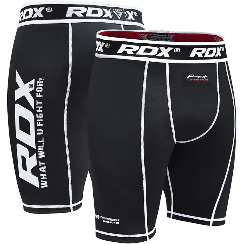 RDX X14B pantaloncini compressione neri antimicrobici