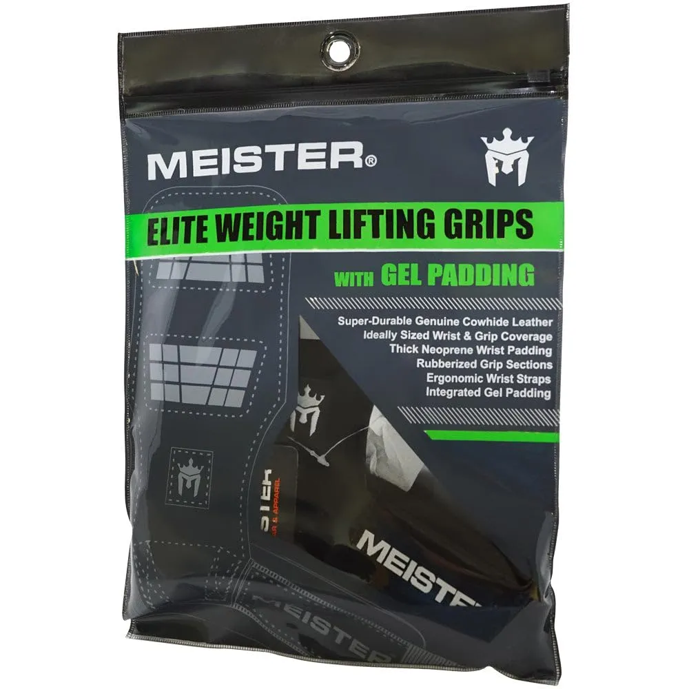 Meister Elite guanti sollevamento pesi pelle XS
