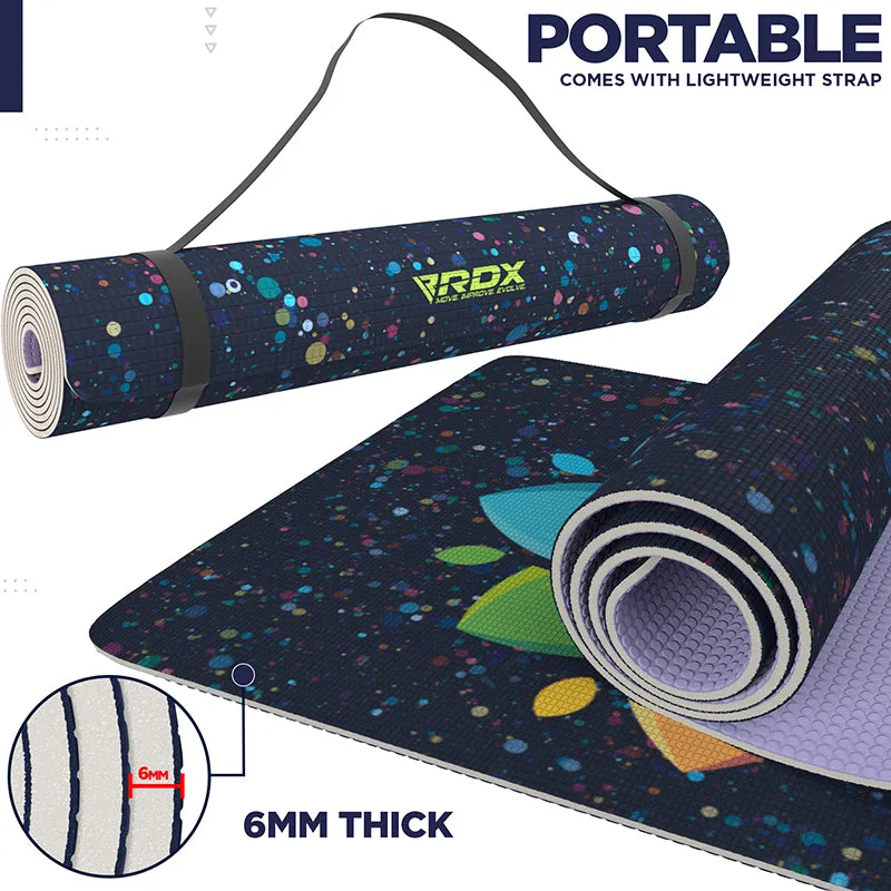 RDX D1 Iris Tappetino Yoga PVC 6mm Viola 183x61
