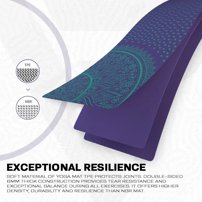 RDX D8 tappetino yoga TPE 6mm viola 183x61