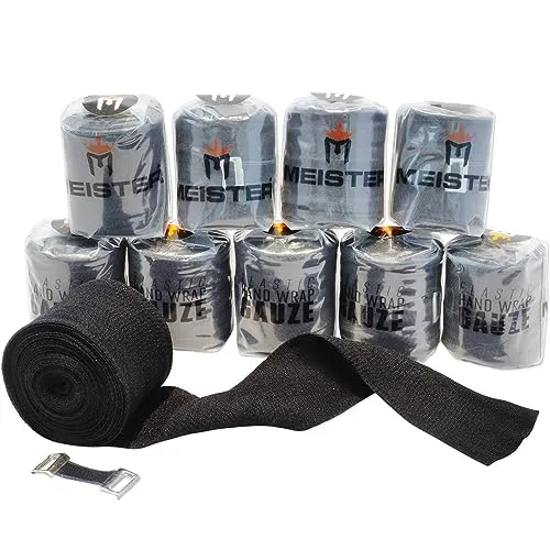 Meister Bende Elastiche Boxe Nero 10 Rotoli Garza 381 cm