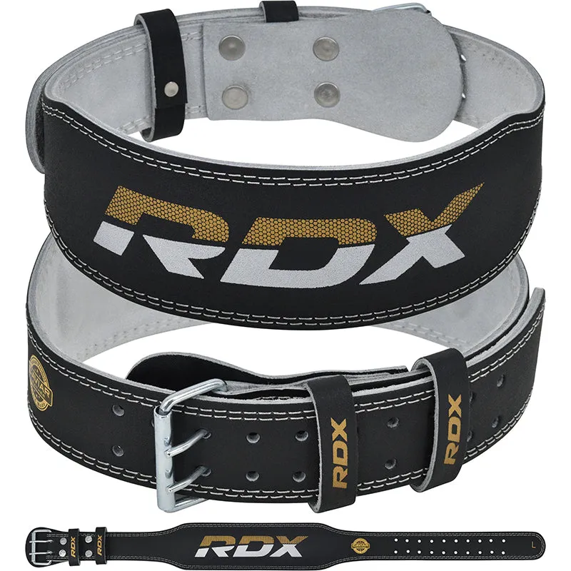 RDX 4 Pollici cintura palestra in pelle nera imbottita