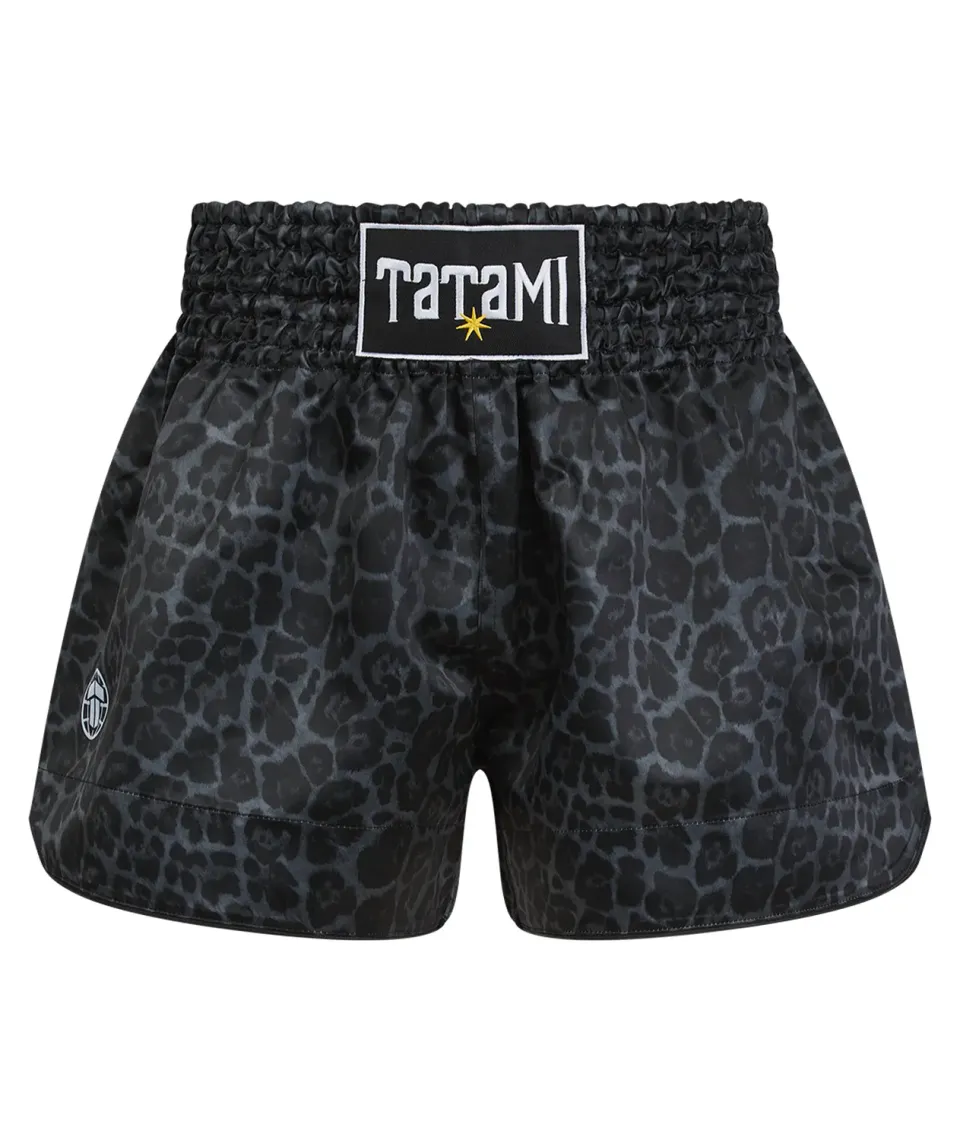Tatami Muay Thai shorts thai nero leopardati elastici