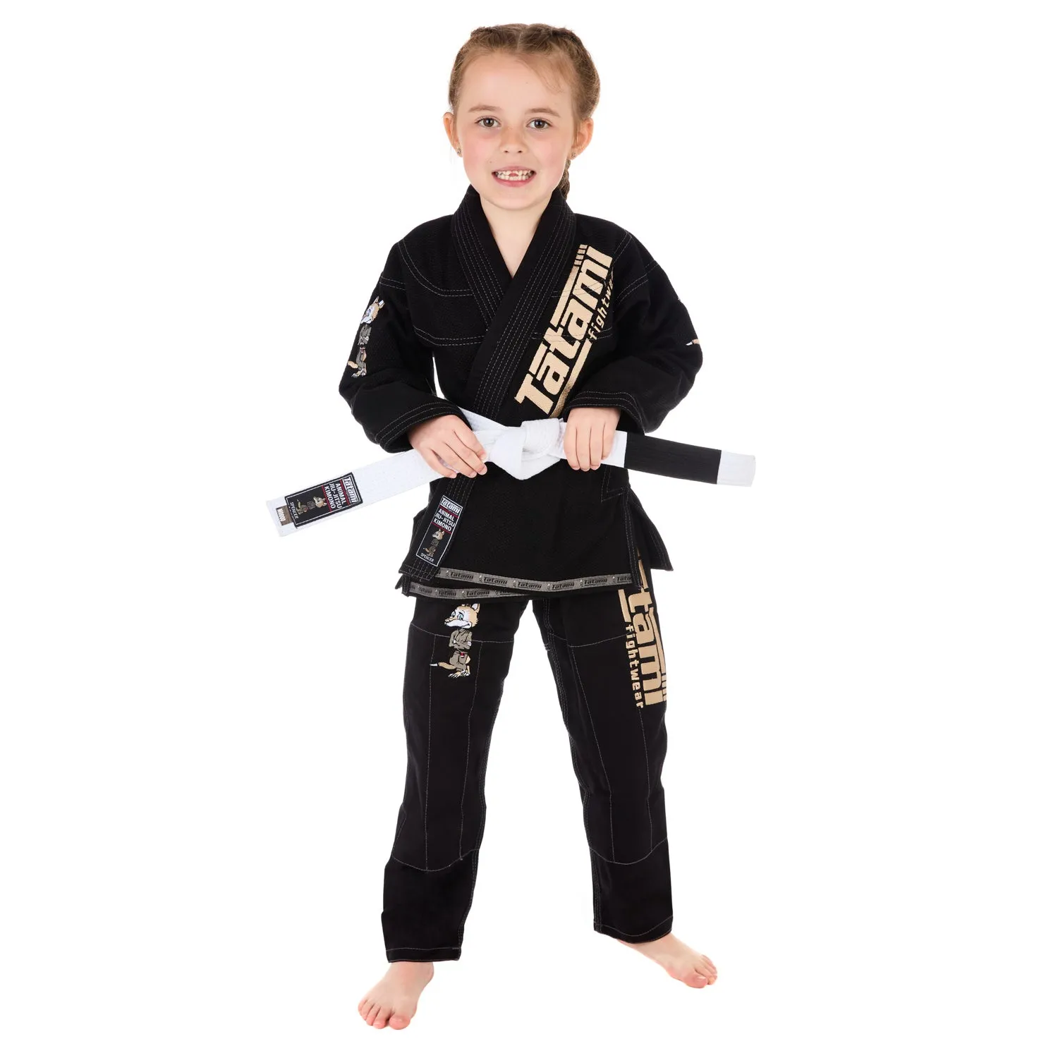 Tatami Meerkatsu Animal kimono BJJ bambino nero cotone