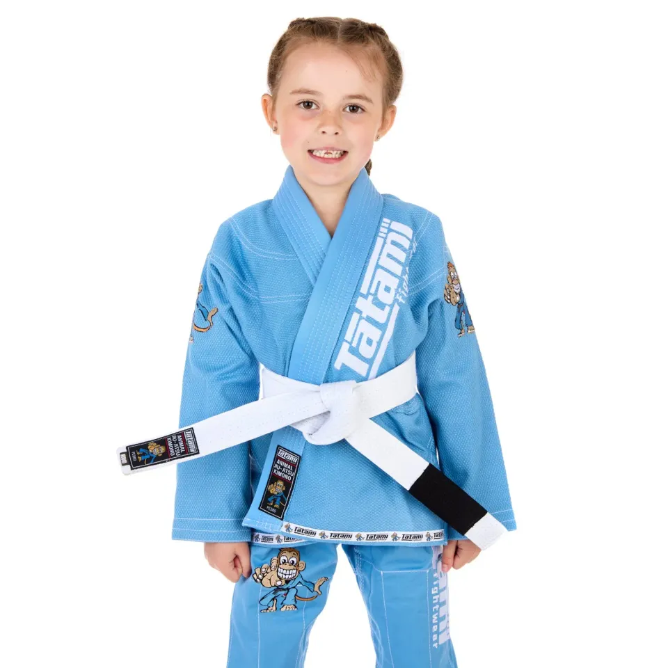 Tatami Meerkatsu Animal kimono BJJ bambino azzurro cotone