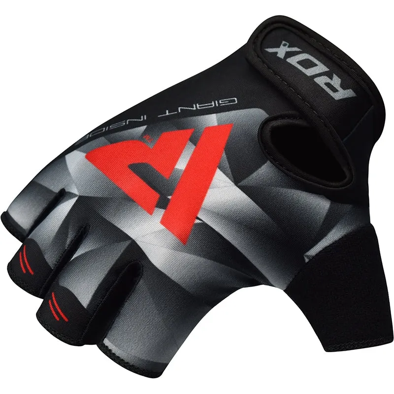 RDX F4 guanti palestra senza dita presa gommata