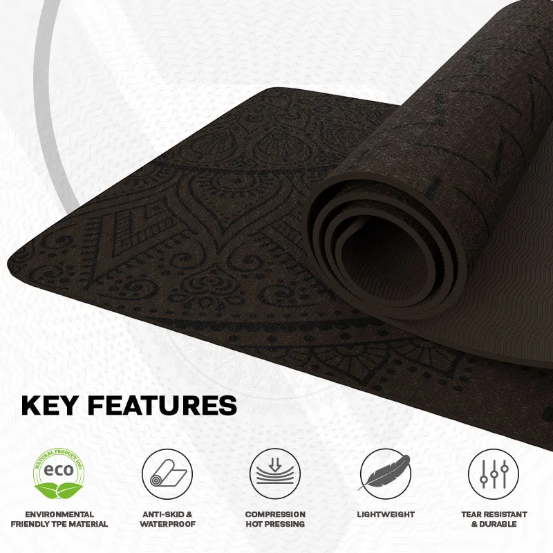 RDX D1 Tappetino Yoga TPE 6mm Marrone 183cm