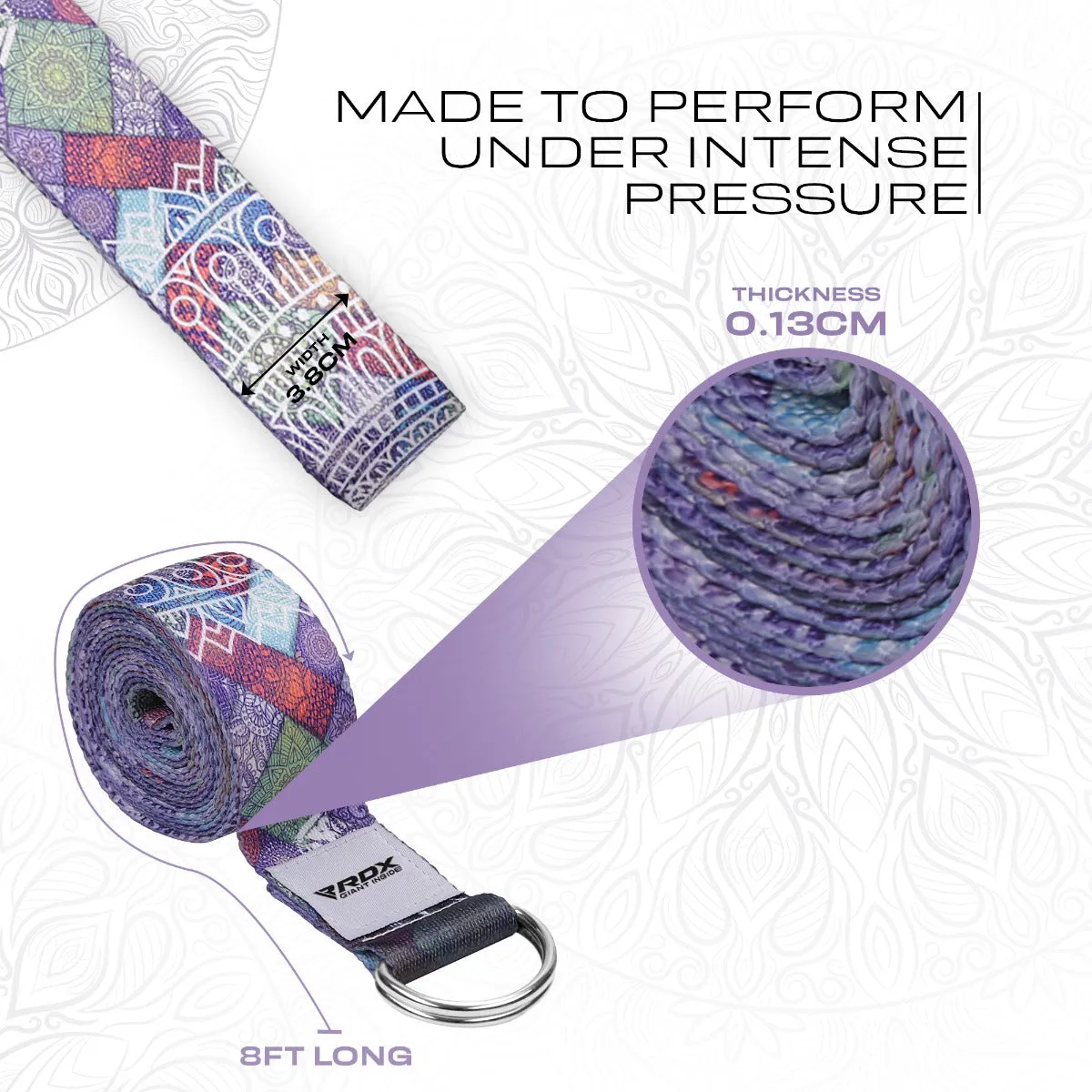 RDX F9 Cinghia Yoga Cotone Multicolore Antiscivolo