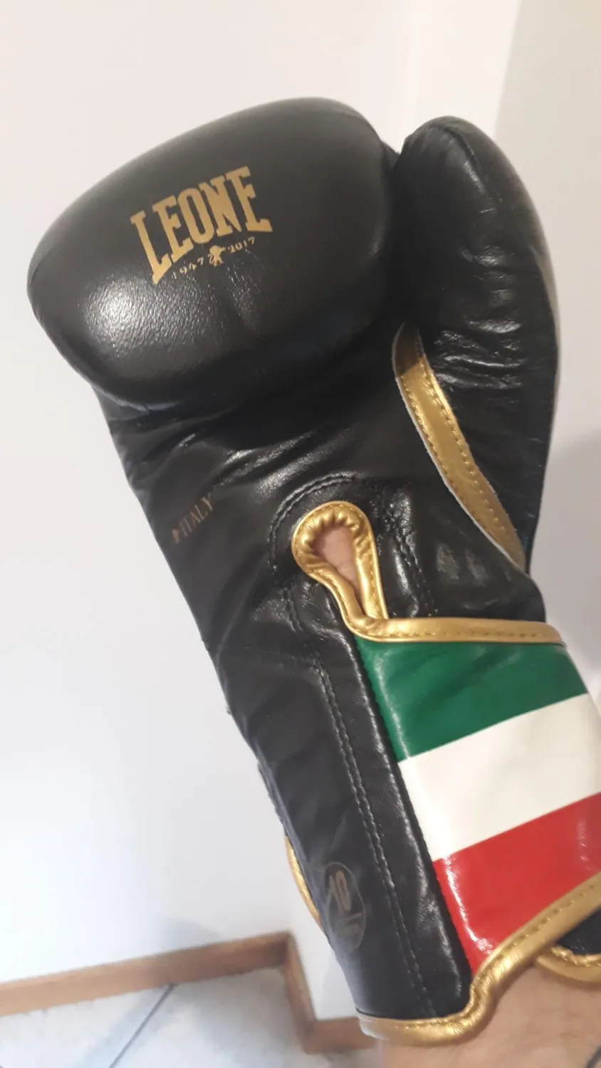 Leone 1947 Italy 47 GN039 guanti boxe nero 10 oz tricolore