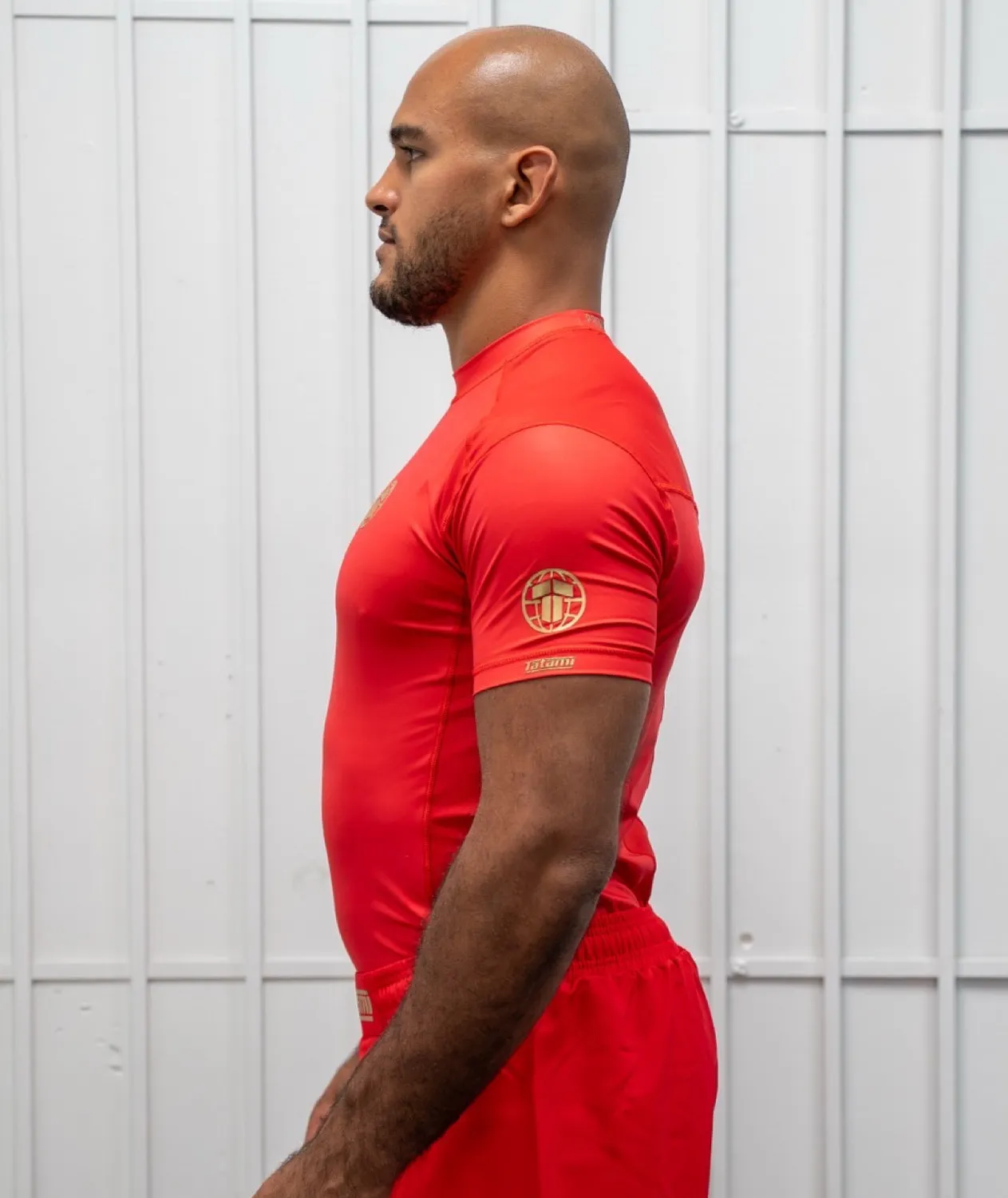 Tatami Pro Rash Guard Uomo Rossa Manica Corta Elasticizzata
