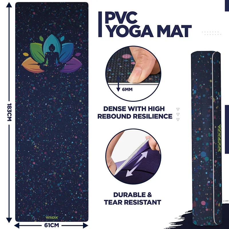 RDX D1 Iris Tappetino Yoga PVC 6mm Viola 183x61