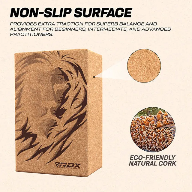 RDX D1 blocco yoga sughero naturale antiscivolo