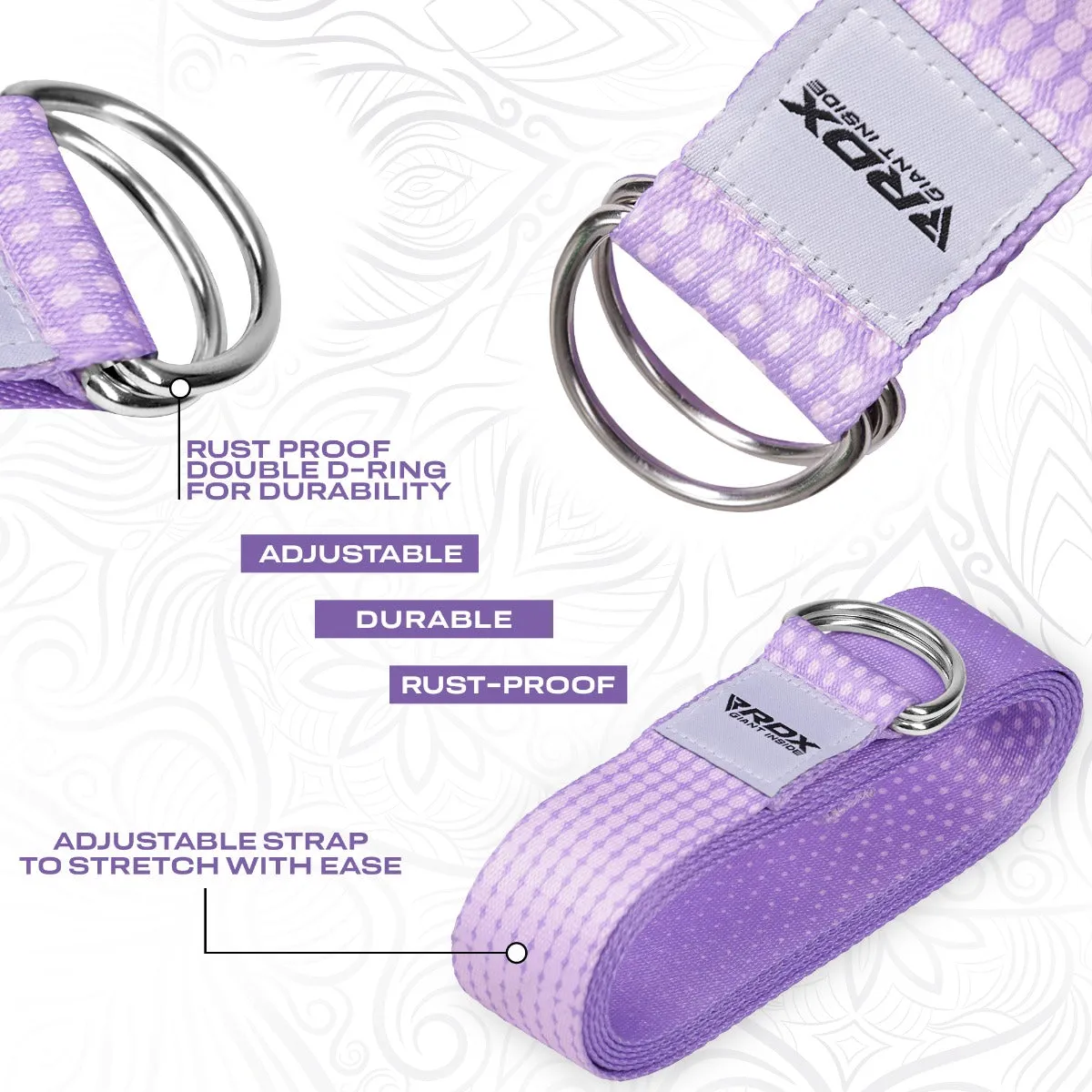 RDX F21 cinghia yoga cotone viola antiscivolo
