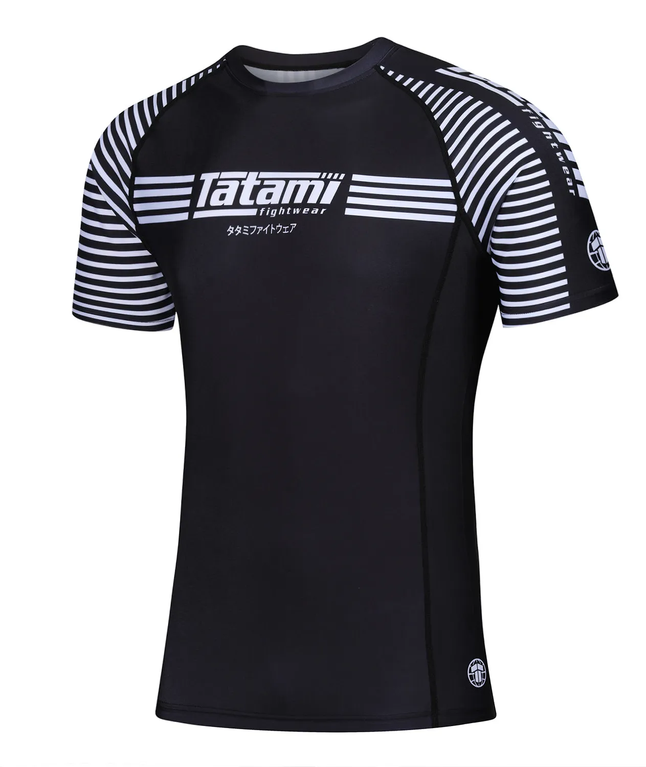 Tatami IBJJF Ranked rash guard nera maniche corte