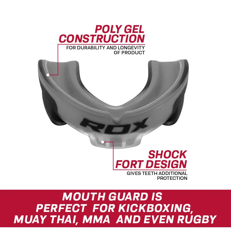 RDX 3G Paradenti Boxe Grigio Adulti Gel Bolla Mordi