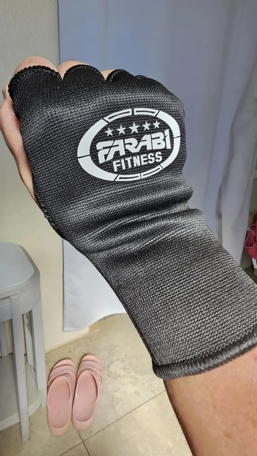 Farabi Sports sottoguanti boxe neri elasticizzati