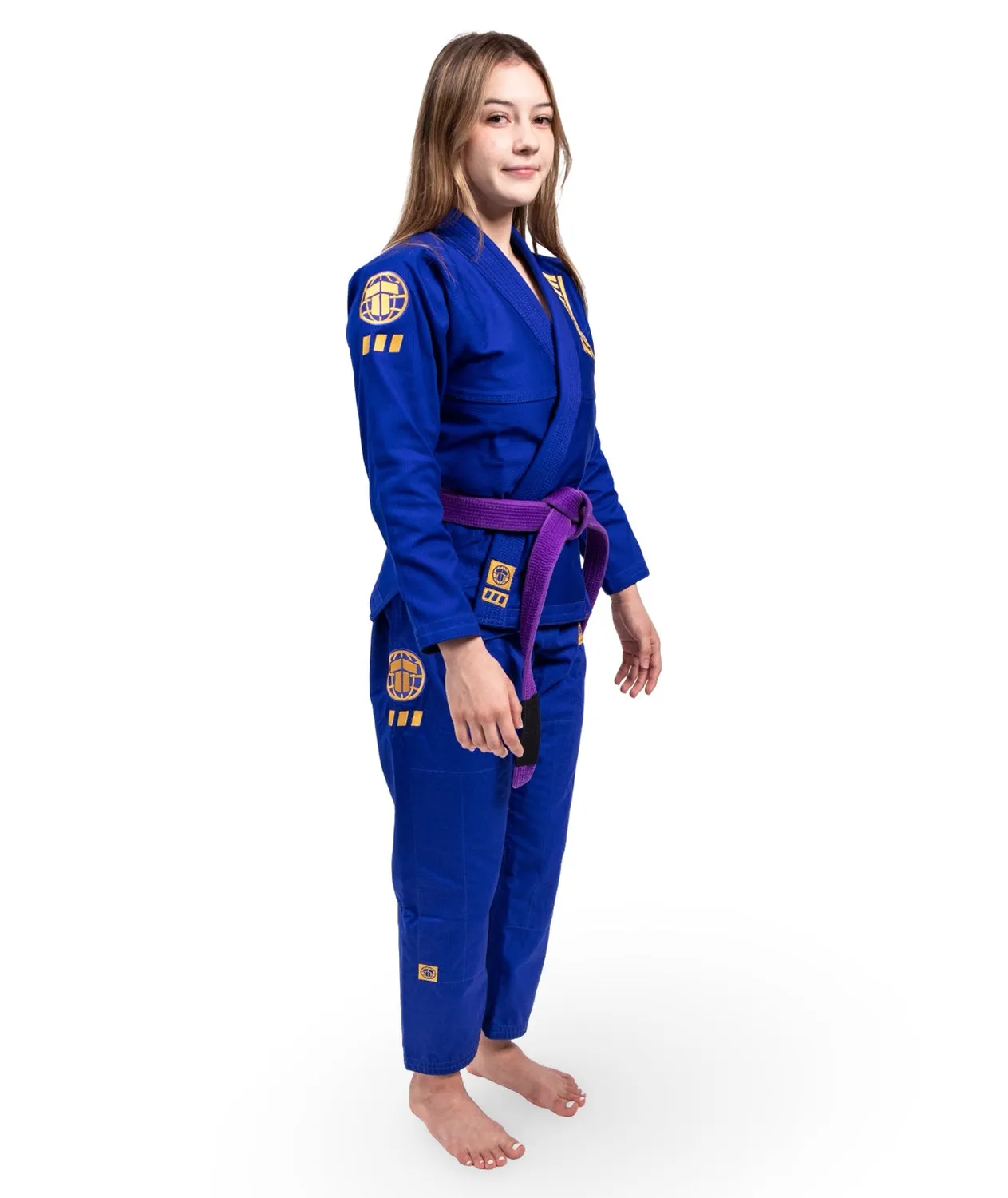 Tatami Pro Series Gi BJJ Donna Blu Oro 380gsm