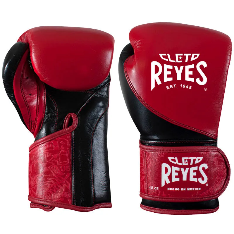 Cleto Reyes Alta Precisione guanti boxe 10 oz rosso nero pelle
