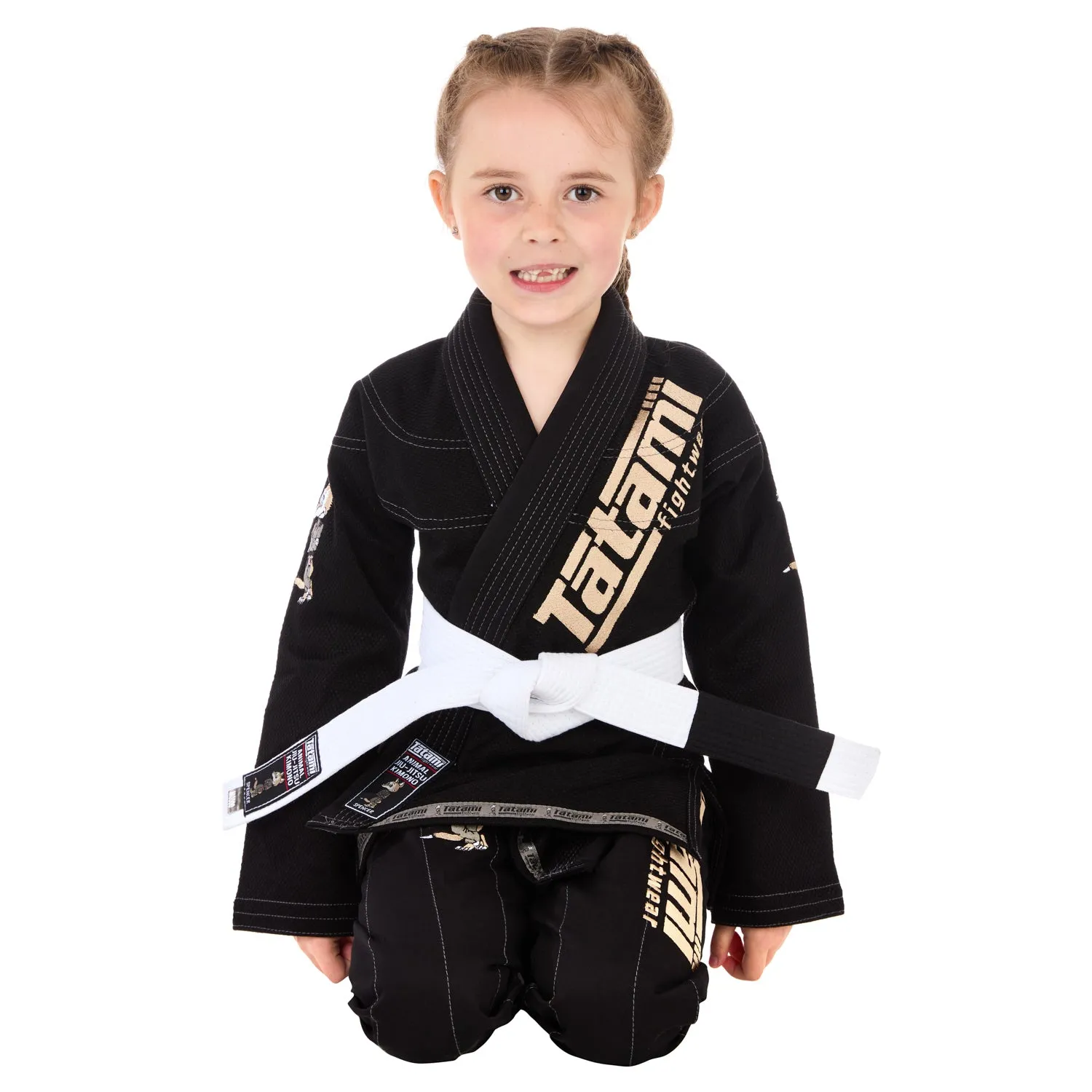 Tatami Meerkatsu Animal kimono BJJ bambino nero cotone
